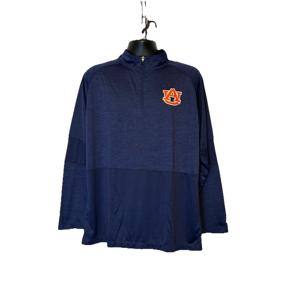 Russell Men's 1/4 Zip‎ Mock Neck Pullover Auburn Tigers Football Team Logo Large